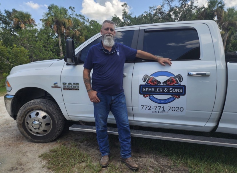 Plumbing service truck